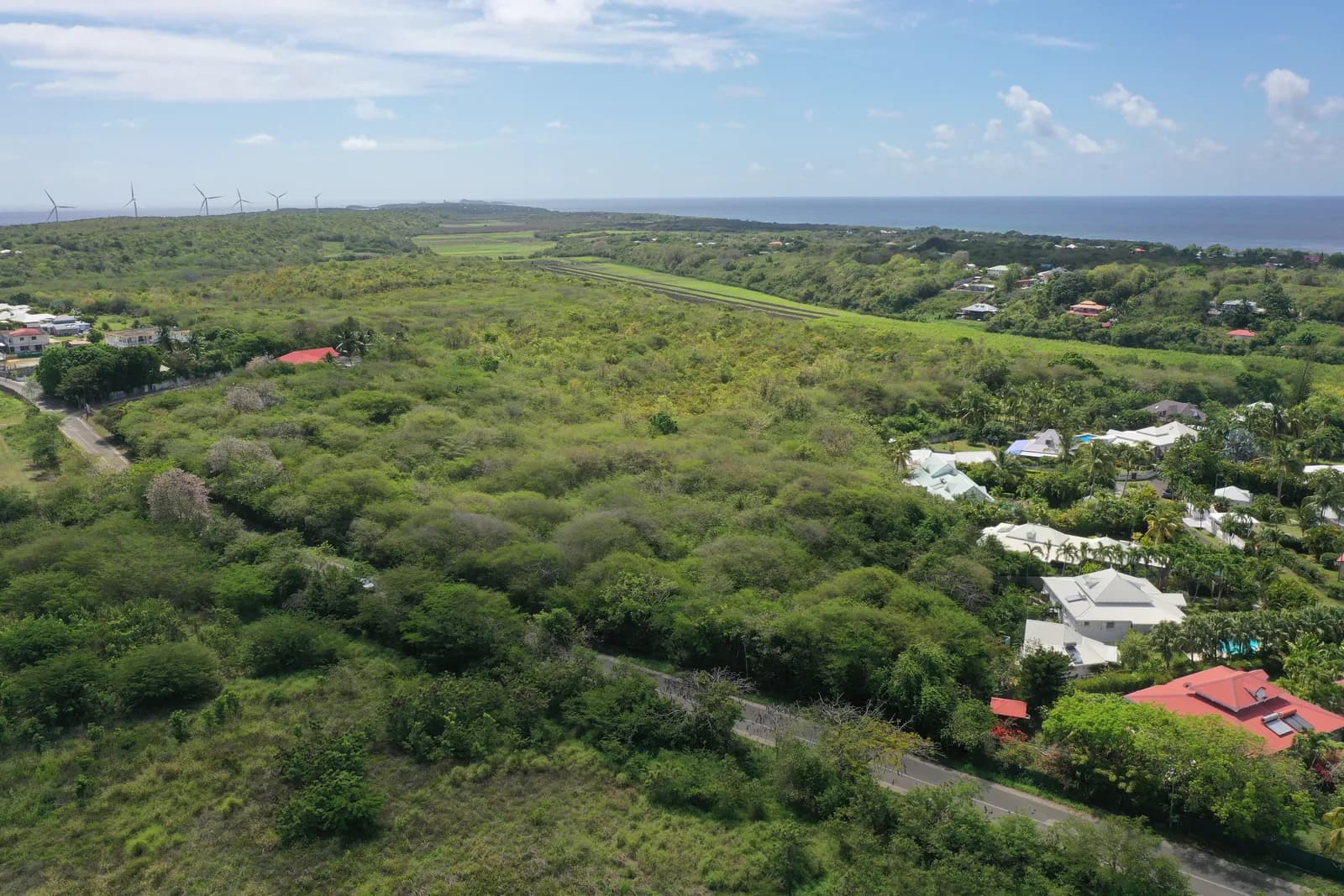Bel Arbre — vue aérienne du foncier de 18,83 hectares à Saint-François