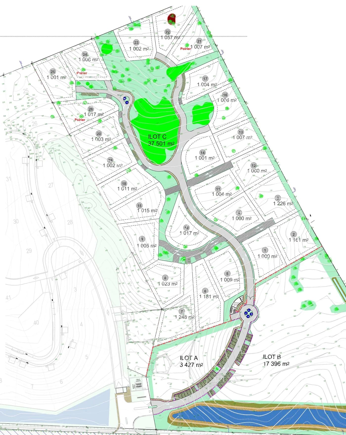 Plan parcellaire Rosebud