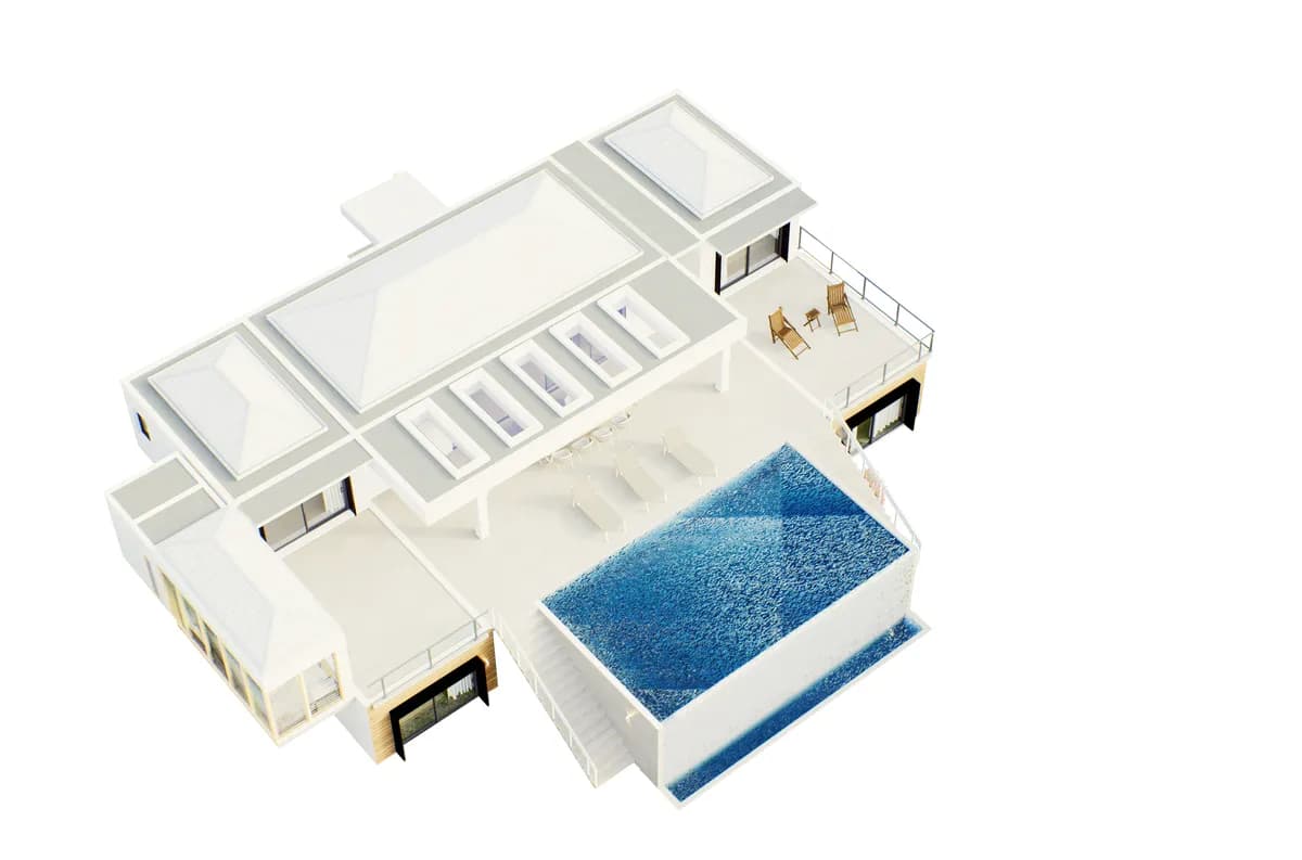 Villa Cyan — axonométrie toiture
