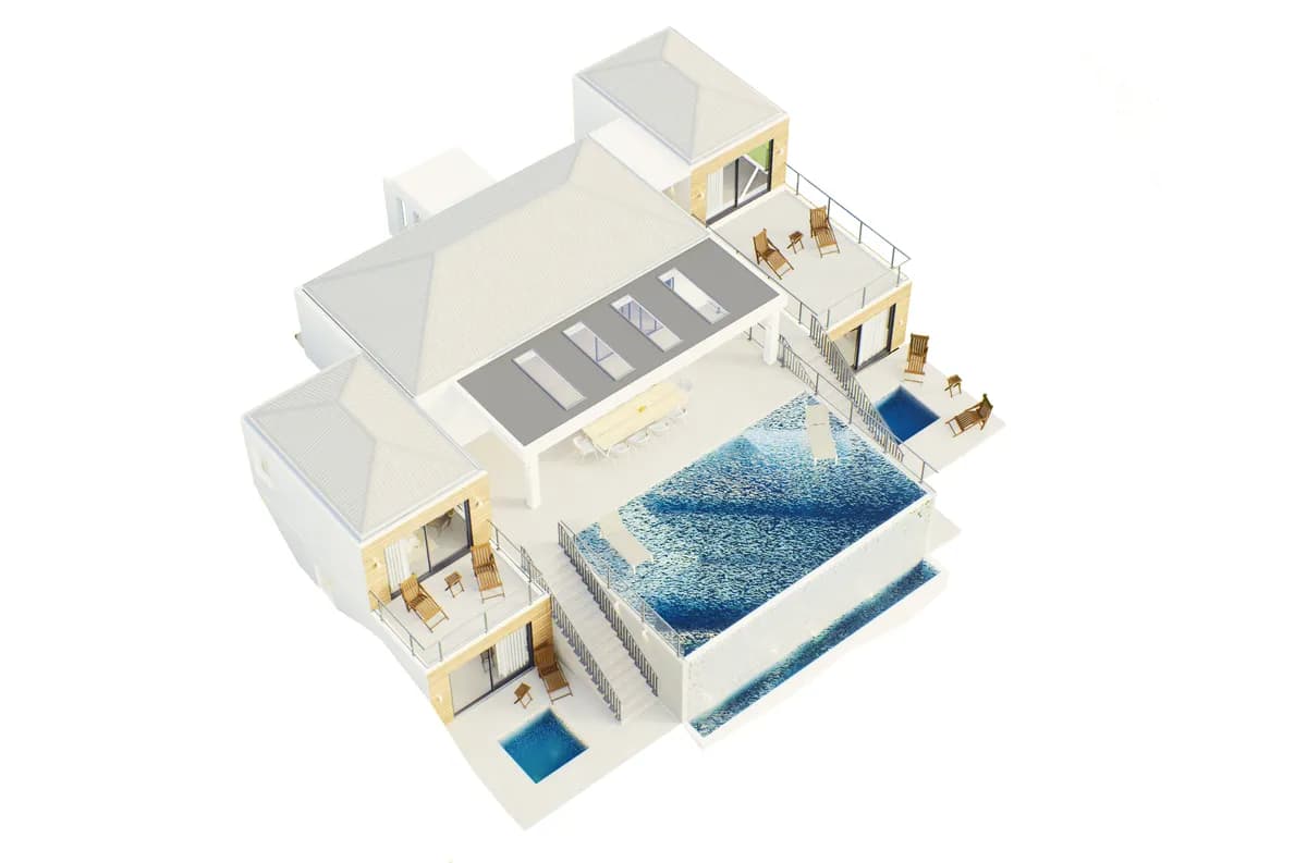 Villa Corail — Axonométrie — vue toiture