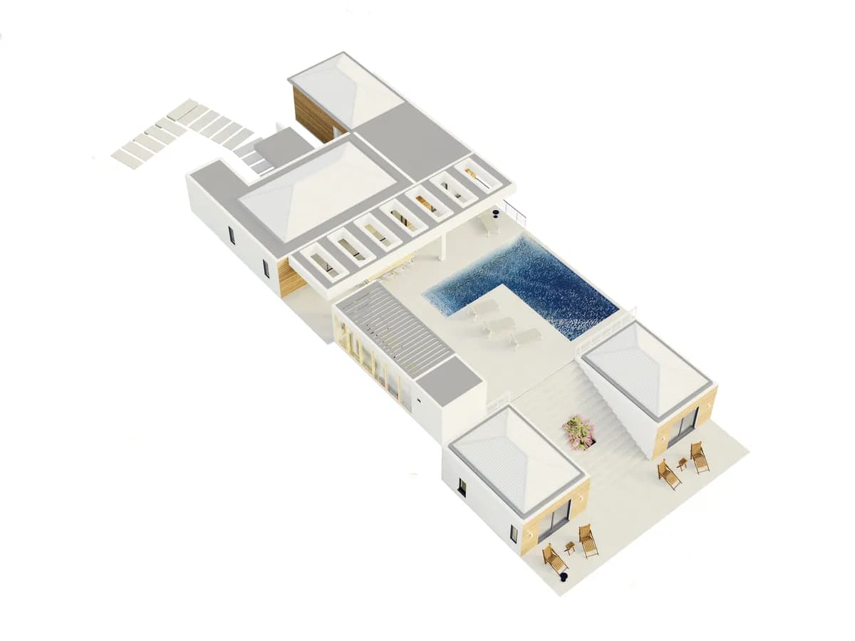 Villa Tangerine — axonométrie toiture